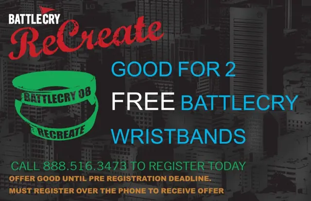BattleCry Wristband Voucher